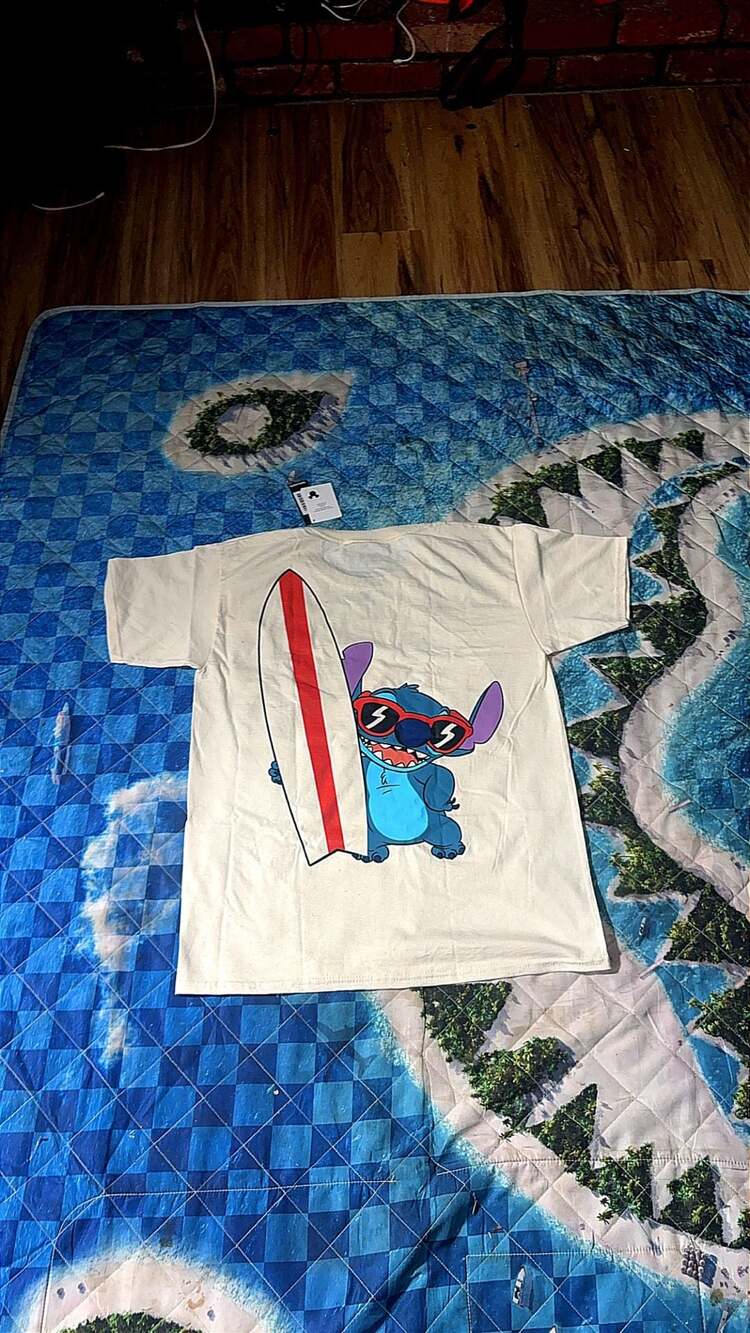 Disney Stitch Surfing Graphic T-Shirt Size XS